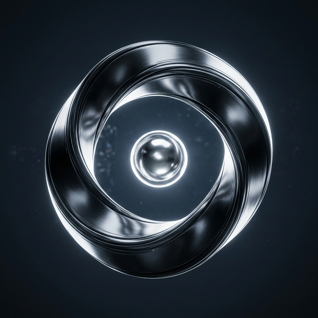 3D Metallic Möbius Loop AI Architecture